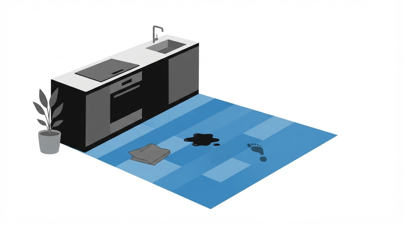 PVC vloer in de keuken: slim idee of vragen om vlekken?