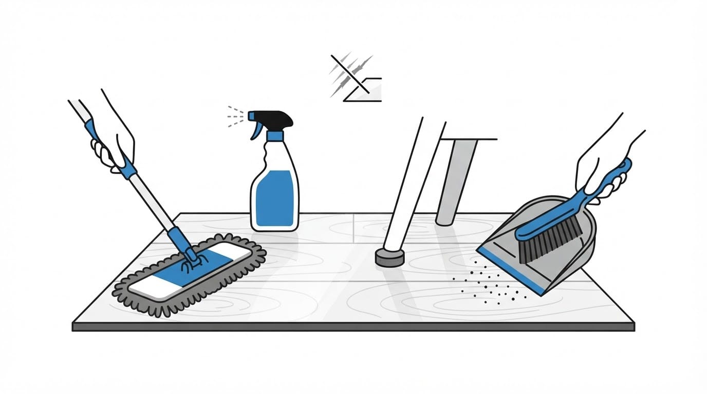 PVC vloer onderhoud en schoonmaken: zo voorkom je krassen en slijtage